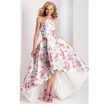 Clarisse Prom - 3564 Halter Floral High Low Prom Dress