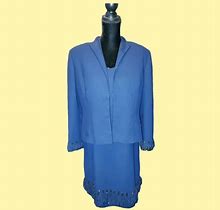 R&M Richards Dresses | R&M Richards Beaded Dress & Jacket - 12P | Color: Black/Blue | Size: 12P