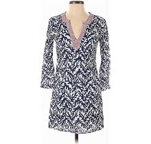Lilly Pulitzer Casual Dress - Wrap: Blue Paisley Dresses - Women's Size X-Small