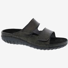Extra Wide Width Women's Cruize Footbed Sandal By Drew In Black Leather (Size 6 1/2 WW)