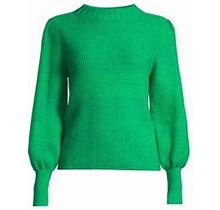 NIC+ZOE Women's Waffle-Knit Mock Turtleneck Sweater - Fern - Size XL