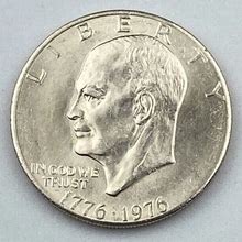 1776-1976 D Eisenhower Liberty Bell Moon One Dollar US Bicentennial Coin