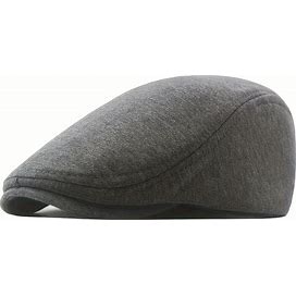 Men's Warm Newsboy Newsboy Hat, Adjustable Size Flat Irish Taxi Ivy Driving Hunting British Style Solid Color,Light Grey,All-New,Temu