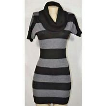 Loft Dresses | Ann Taylor Loft Cowl Neck Wool-Blend Sweater Dress | Color: Black/Gray | Size: S