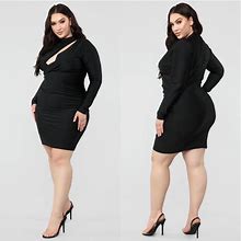 Fashion Nova Dresses | Fashion Nova Nwt Black Cut Out Mini Dress | Color: Black | Size: 3X