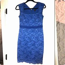 Ann Taylor Dresses | Ann Taylor Royal Blue Lace Dress Size 0 Petite | Color: Blue | Size: 0