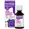 Children's Dimetapp, Cold And Flu Multi-Symptom Relief Liquid, Antihistamine And Nasal Decongestant, Red Grape Flavor, 4 Fl. Oz.