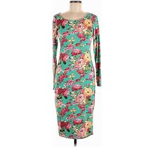 HOTOUCH Casual Dress - Sheath: Teal Floral Dresses - Women's Size Medium