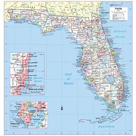 FLORIDA State Wall Map Large Print Poster