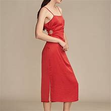 Lucky Brand Square Neck Cut Out Dress - Women's Clothing Dresses In Tango Red, Size XL