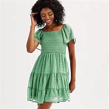 Juniors' Rewind Smocked Short Dress, Girl's, Size: XXL, Med Green