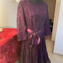 Msk Dresses | Purple Lace Dress With Spaghetti Strap Dress Under | Color: Purple | Size: 16W