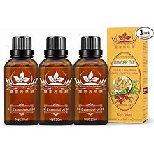 3 Pack Ginger Massage Oil,100% Pure Natural Lymphatic Drainage Ginger Oil,SPA Massage Oils,Promote Blood Circulation Metabolism, Detoxification.-90Ml