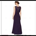Adrianna Papell Dresses | Adrianna Papell Beaded Neckline Long Jersey Dress | Color: Purple | Size: 16
