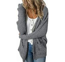 Merokeety Women's Long Sleeve Soft Chunky Knit Sweater Open Front