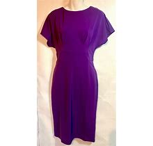 Jasambac Women's Purple Dress Sz S Midi Knee Length Short Sleeve