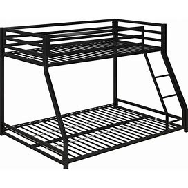 DHP Miles Metal Bunk Bed, Black, Twin Over Full