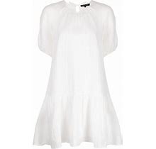 Tout A Coup - Textured Short-Sleeve Dress - Women - Polyamide/Polyester - M - White