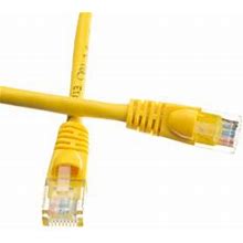 Cat6 Yellow Copper Ethernet Patch Cable, Snagless/Molded Boot, POE Compliant, 2 Foot