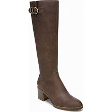 Lifestride Morrison Wide Calf High Shaft Boots - Mocha Faux Leather - Size 8.5m