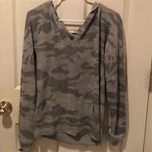 Enti Clothing Tops | Camo V Neck Hoodie | Color: Gray | Size: S