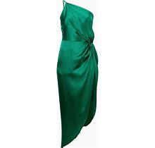 Michelle Mason - Knot-Detail One-Shoulder Dress - Women - Silk - 2 - Green