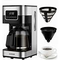 SHARDOR Coffee Maker Touch-Screen 10-Cup Programmable With Glass Carafe