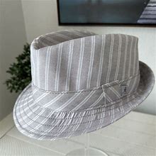 Kangol Accessories | Kangol Sir Alperton Fedora Hat Adult Size S/M Striped Gray Blue White Striped | Color: Gray | Size: S/M