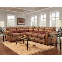 American Furniture Classics Sierra Lodge 2-Piece Microfiber Sectional In Brown