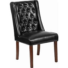 Flash Furniture HERCULES Preston Series Leathersoft Tufted Parsons Chair, Armless, Black (QYA91BK)