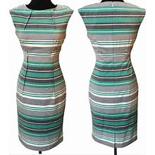Calvin Klein Dresses | Calvin Klein | Striped Sheath Dress | Color: Gray/White | Size: 2