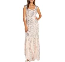 R&M Richards Petite Women's Sequined Godet Gown, 12