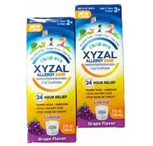 Children's Xyzal Allergy 24Hr Grape Liquid 5 Fl. Oz (2-Pack) Sealed