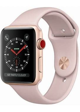 Apple Watch Series 3 38mm Rose Gold Case Pink Sand Sport Band Gps +