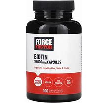 Force Factor, Biotin, 10,000 Mcg, 100 Vegetable Capsules, FOA-66095