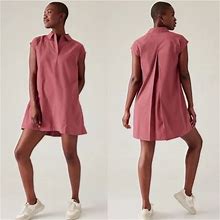 Athleta Dresses | Nwot Athleta Performance Poplin Mini Dress | Color: Pink/Red | Size: M