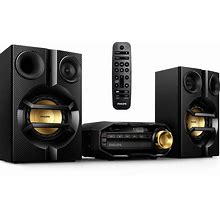 PHILIPS FX10 Bluetooth Stereo System For Home With CD Player , MP3, USB, FM Radio, Bass Reflex Speaker, 230 W, Remote Control Included