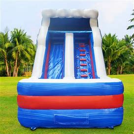 GOOSH 16' X 26' Inflatable Water Slide W/ Air Blower (With Pool) In Blue/Red/White | 192 H X 121 W X 312 D In | Wayfair