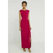 Lauren Ralph Lauren Womens Shayla Pink Faux Wrap Evening Dress Gown 4