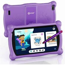 Contixo 7" Kids Learning Tablet HD Touch Screen, Wifi, Android 11, 2GB Ram, 32Gb Rom, Protective Case With Kickstand, Age 3-9, V8-3-St Purple