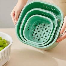 Kitchen Essentials Under 10$ Tozuoyouz Fruit Vegetable Washing Basket 6Pcs Set - Kitchen Colanders Bowl Set, In Double-Layer Strainer Basket, 2-In-1 S