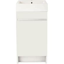 Mainstays 17.75" Bathroom Vanity Cabinet With Cultured Marble Sink, Daisy White