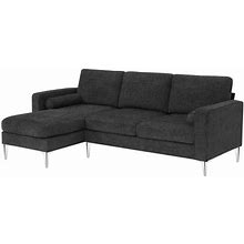 Barnsley Chenille Fabric Modern Sectional Sofa With Reversible Chaise (Dark Gray)