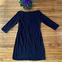 Xhilaration Dresses | Xhilaration Shift Dress, Cotton, 3/4 Sleeves, Little Black Dress, Lbd | Color: Black/Silver | Size: L