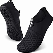 SEEKWAY Water Shoes Quick-Dry Aqua Socks Barefoot Slip-On For Beach Pool Swim River Yoga Lake Surf Women Men Black SK001 (Black 40-41)
