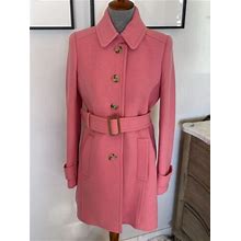 J Crew Womens Double Cloth Trench Coat Pink Size 10