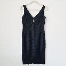 Jones Wear Dresses | Jones Wear Dress Tiered Formal Black Dress 4 | Color: Black/Silver | Size: 4