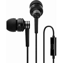 Edifier P270 In-Ear Computer Headset - Metallic Earbud Headphones Mic And Control - Black, Grey