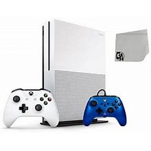 Microsoft Xbox One S 500Gb Gaming Console White With Sapphire Fade Controller Included Bolt Axtion Bundle Used