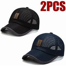 Dicasser Summer Mesh Baseball Cap For Men Women Trucker Mesh Hat Baseball Hats Outdoor Sports Running Cap(2 Pieces)